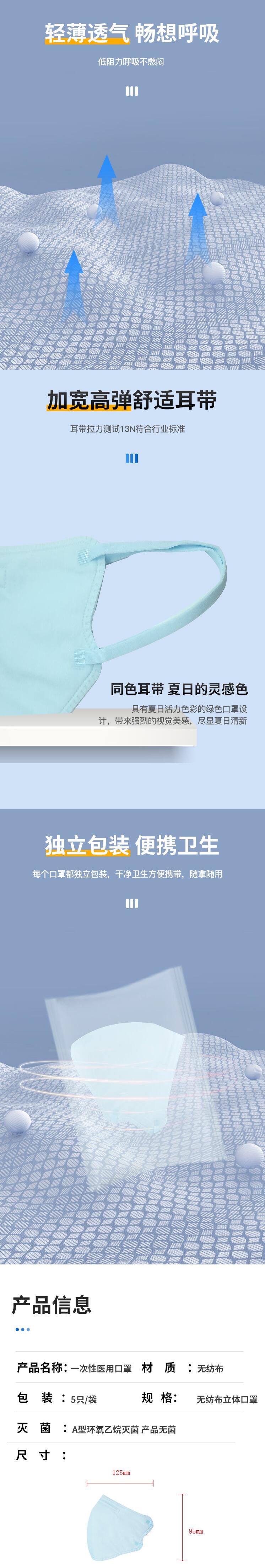 恩惠醫(yī)療平面防曬一次性醫(yī)用口罩圖片