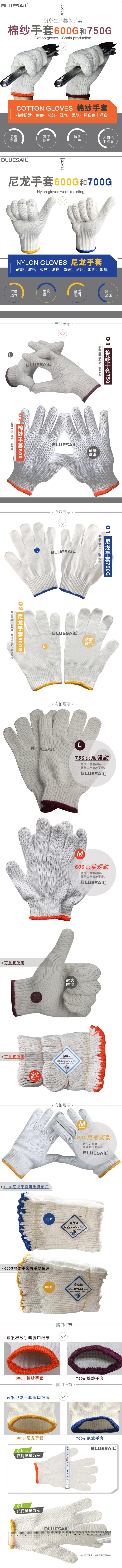 藍帆醫療NL700耐磨防滑勞保手套圖片