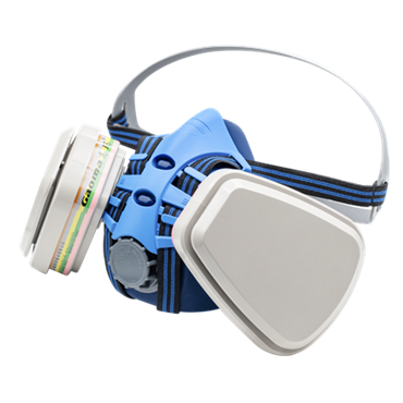 高瑪GM-1900自吸過濾式雙濾盒半面罩防毒面具圖片2