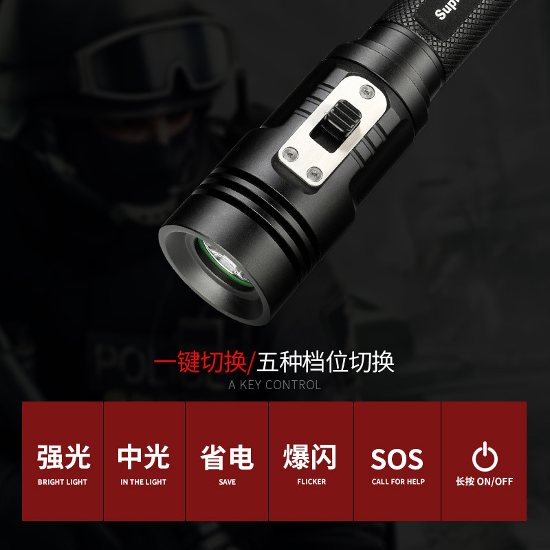 神火D3潛水鋁合金強光手電筒圖片2
