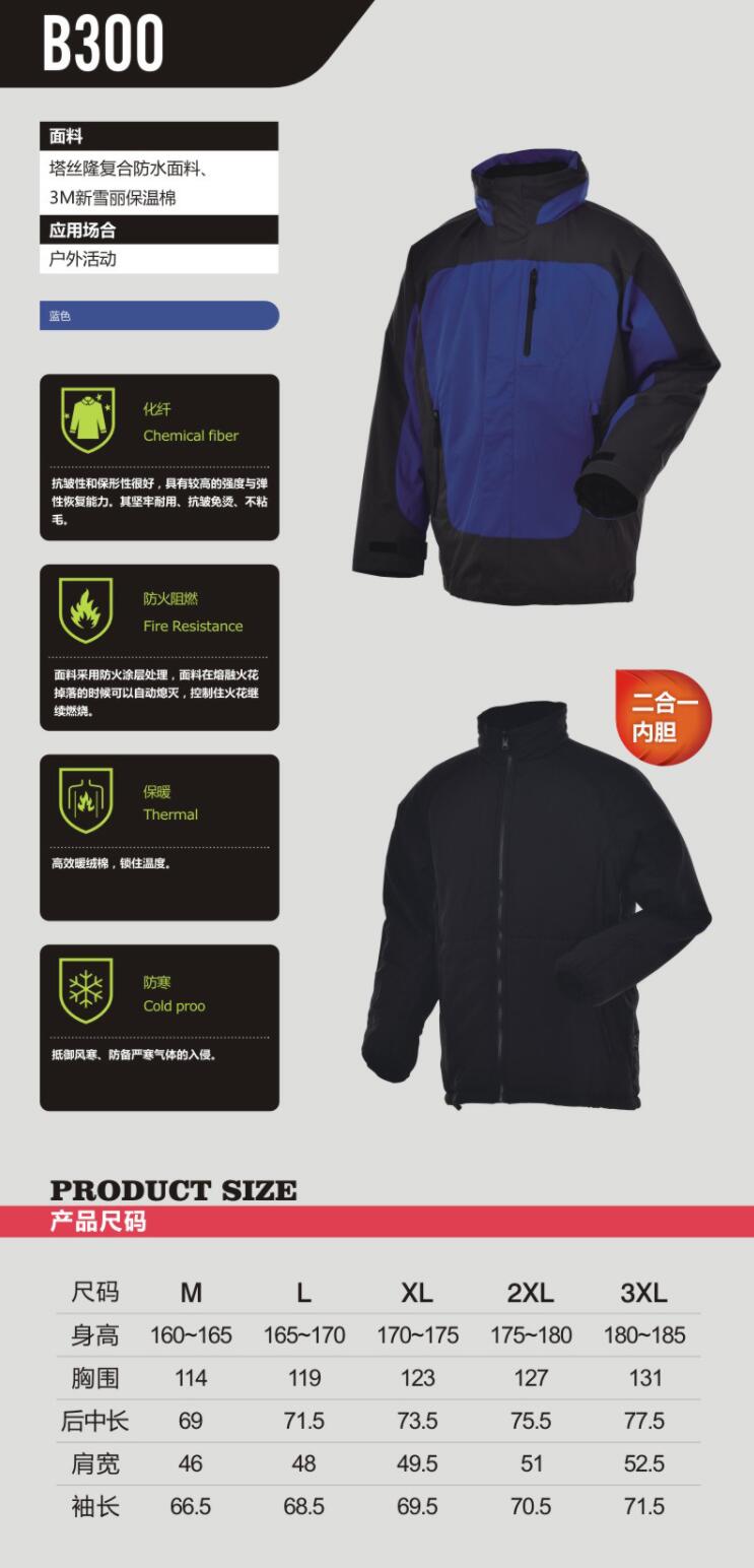 安大叔B300高效暖絨防水防寒服圖片1