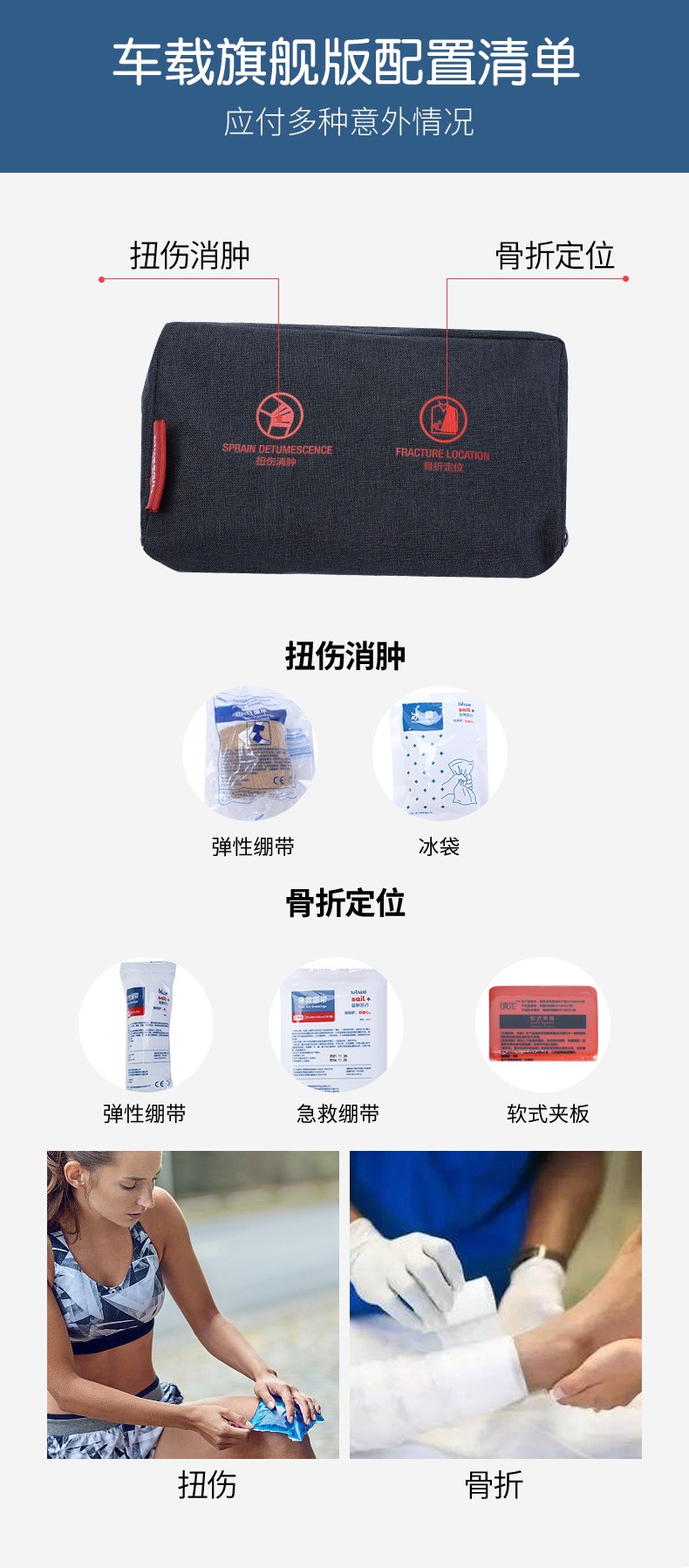 藍(lán)帆醫(yī)療CZ-B003車載旗艦款急救護(hù)理包圖片2