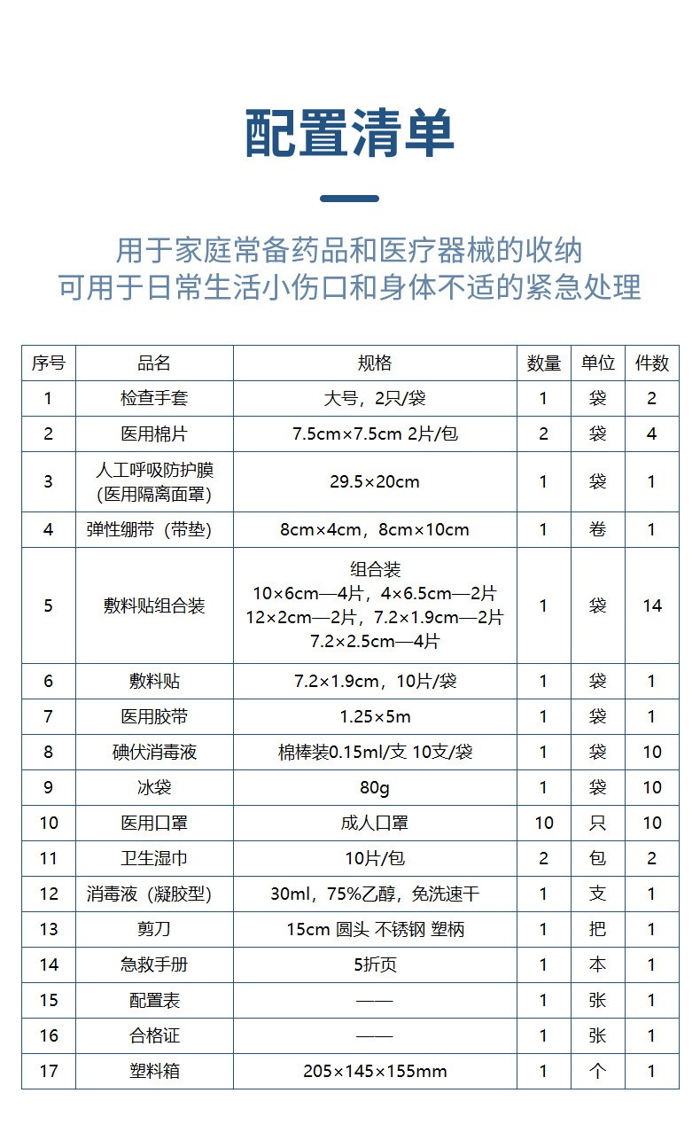 藍(lán)帆醫(yī)療JT-P001手提式家庭急救箱圖片3