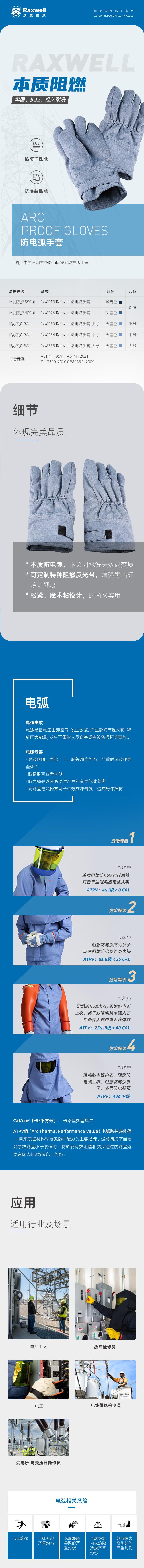 瑞氪維爾RW8353天藍色防電弧手套圖片