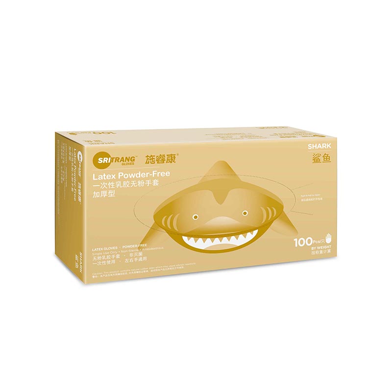 施睿康加厚型一次性乳膠無粉手套圖片