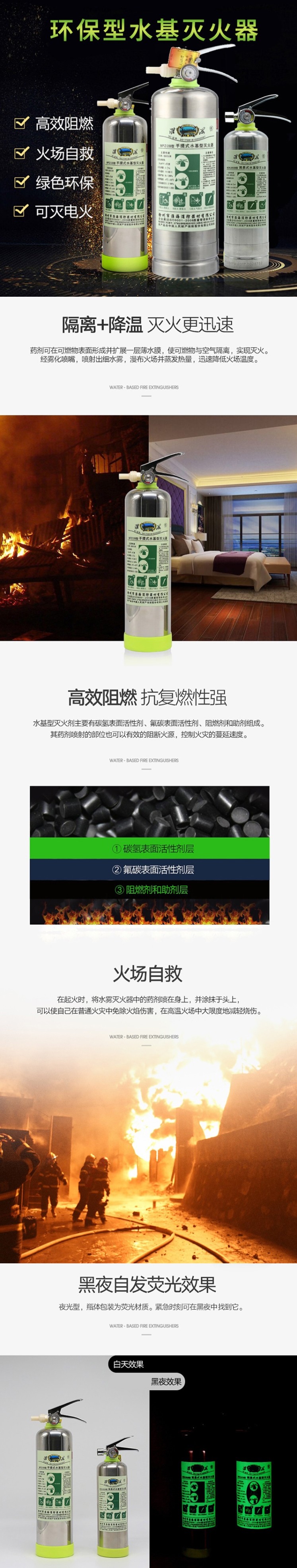 淮海3L不銹鋼水基滅火器圖片