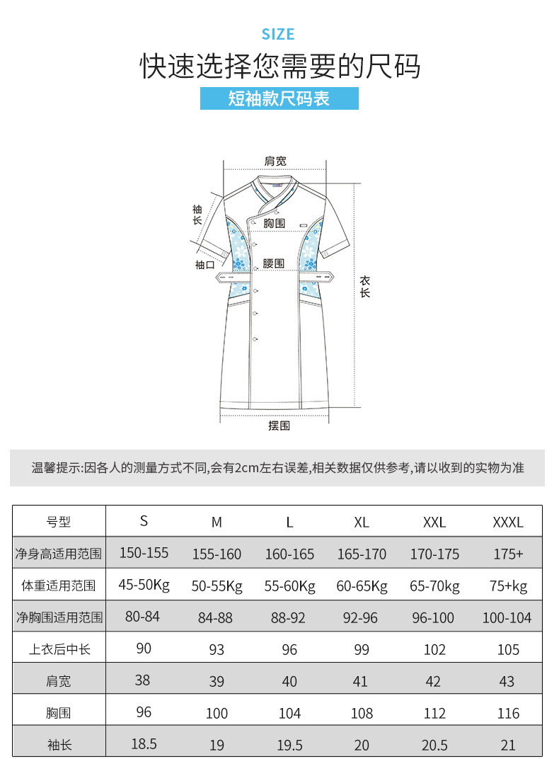 樂倍康NA125花雨短袖護士裙圖片3