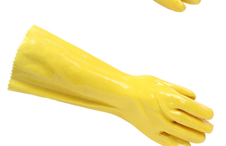 千禧龍045黃棉毛浸塑PVC手套圖片11