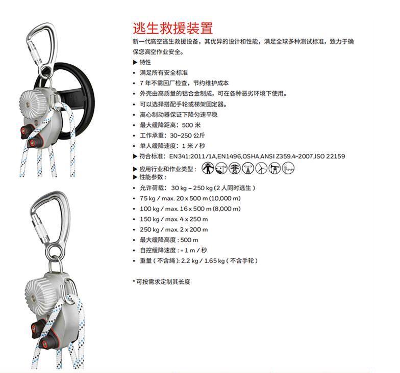 霍尼韋爾1028777B自動緩降器套裝圖片