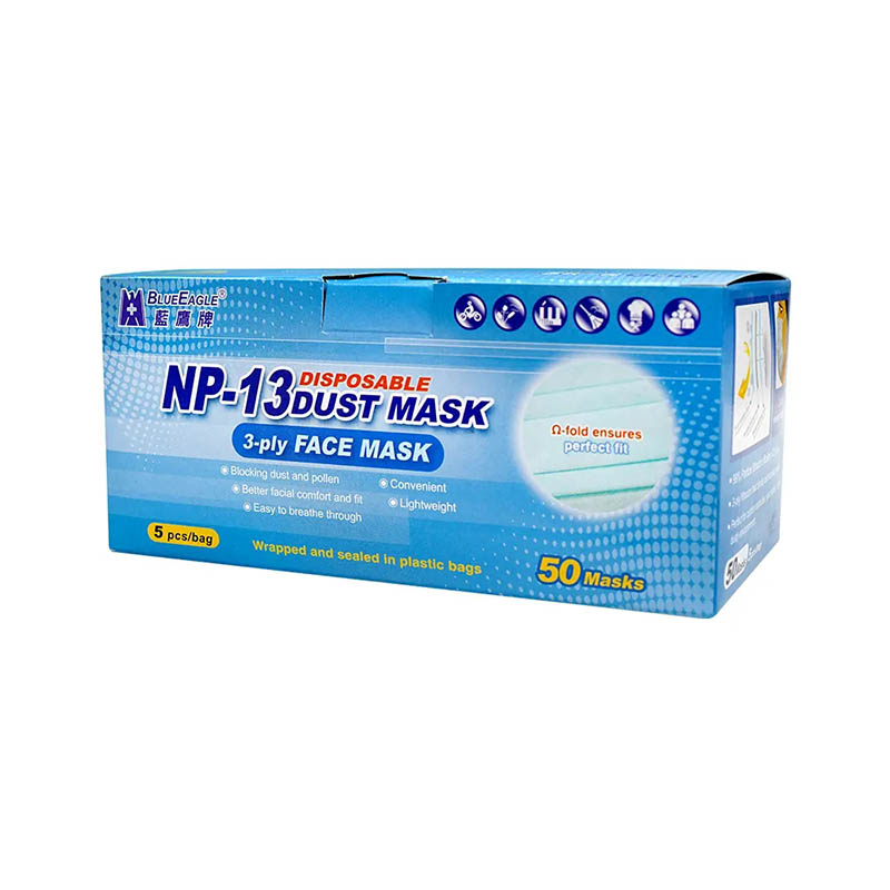 藍(lán)鷹NP13藍(lán)色活性炭一次性口罩圖片5