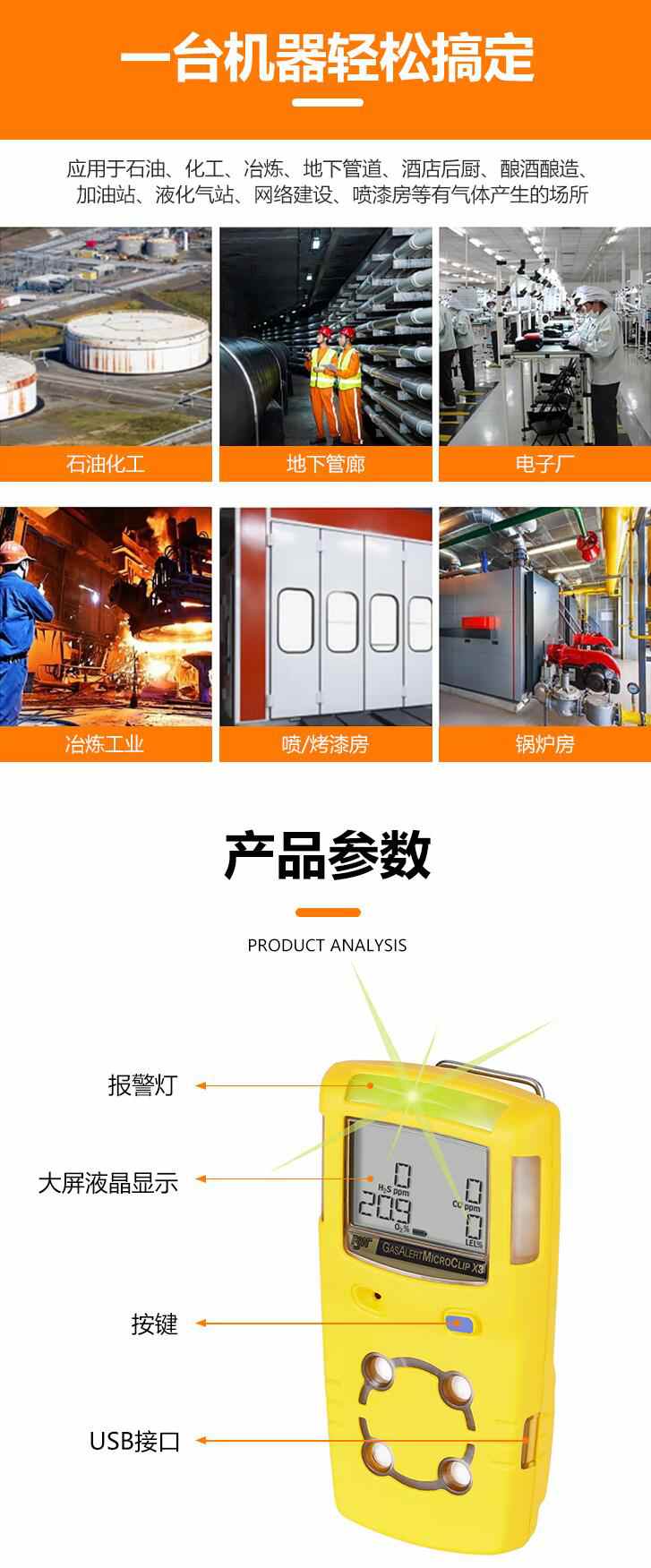 霍尼韋爾（BW）Clip4便攜式四合一氣體檢測儀圖片3