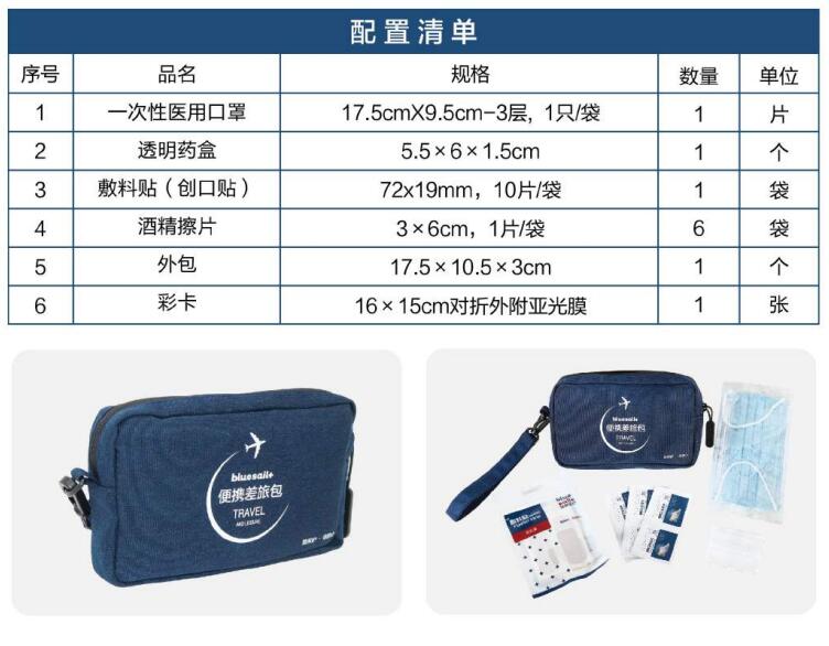 藍帆醫療CL-B002-1便攜差旅急救包圖片