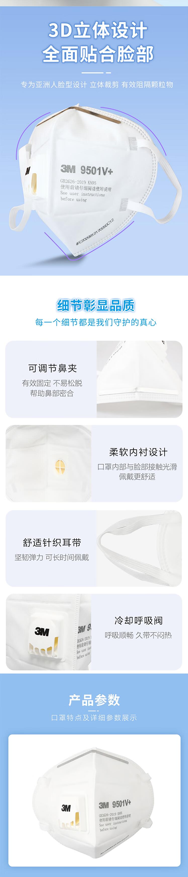 3M9501V+KN95防塵口罩(獨立裝)圖片2