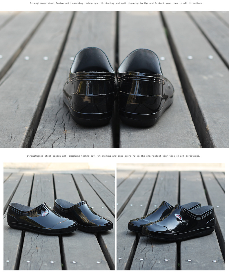 回力329黑色低幫防水防滑PVC雨鞋圖片8