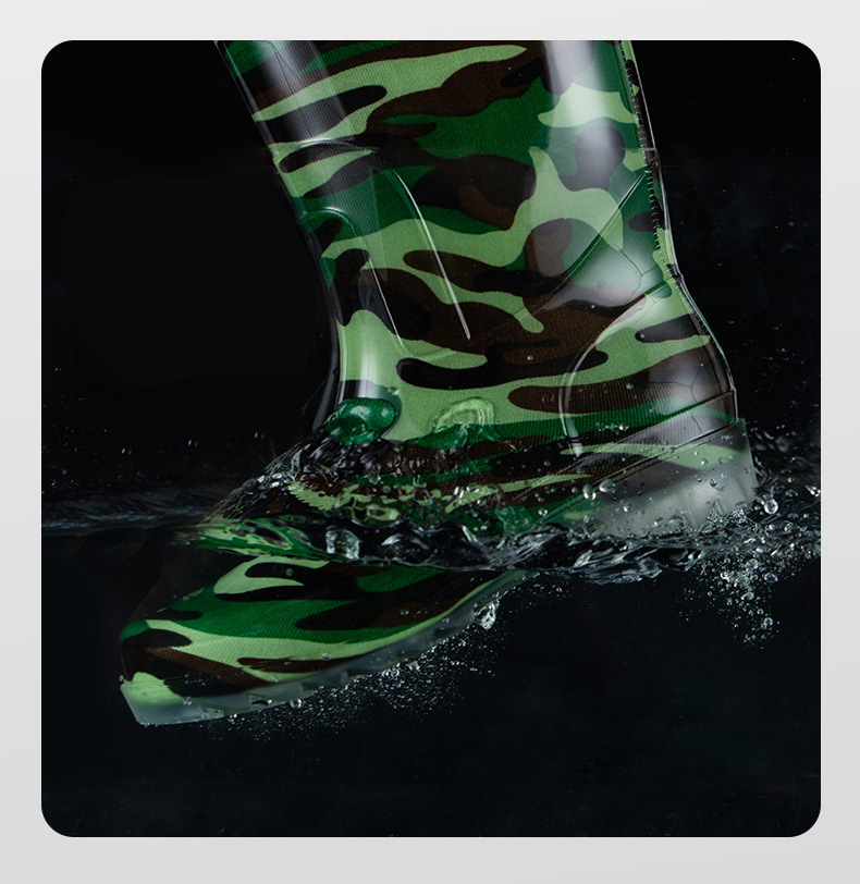 回力807迷彩PVC高筒雨靴圖片3