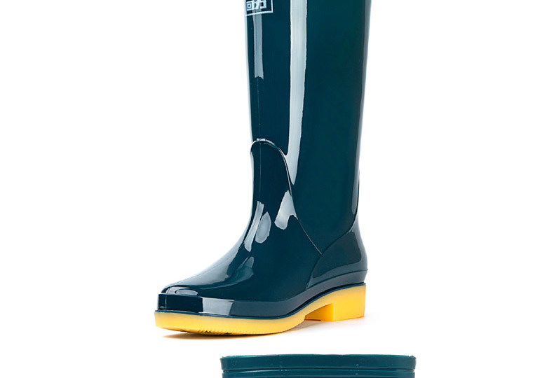 回力813墨綠色PVC中筒雨靴圖片13