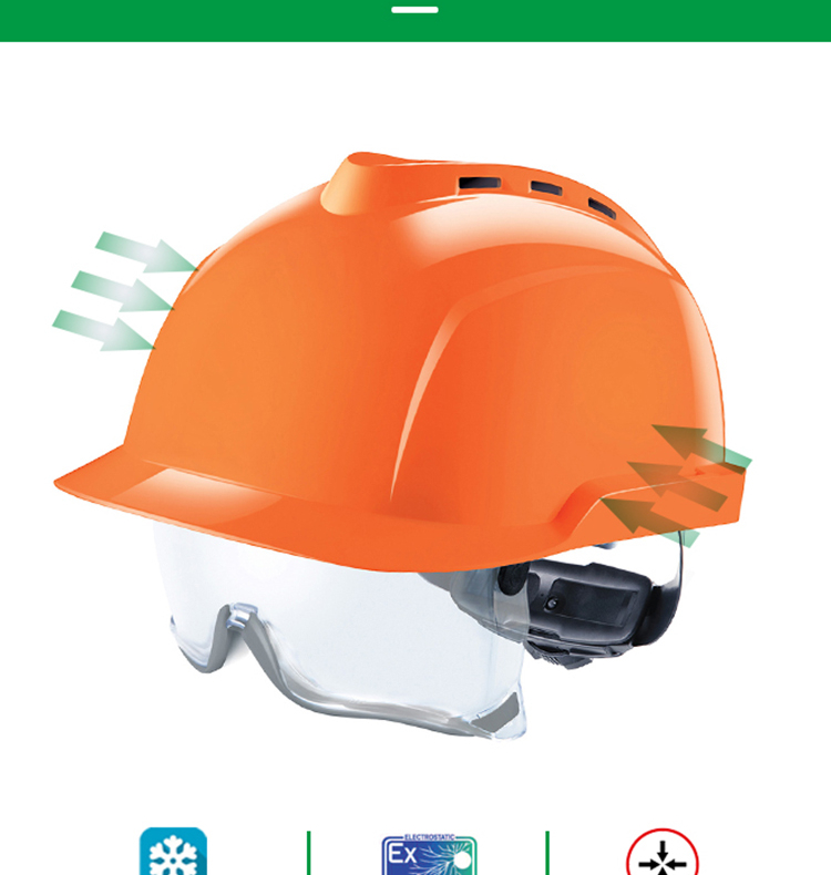 梅思安V-Gard 930內置眼罩防靜電ABS安全帽圖片6