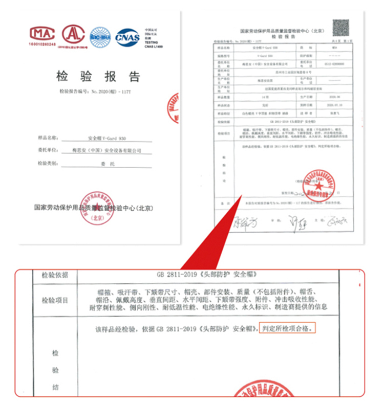 梅思安V-Gard 930內置眼罩防靜電ABS安全帽圖片10