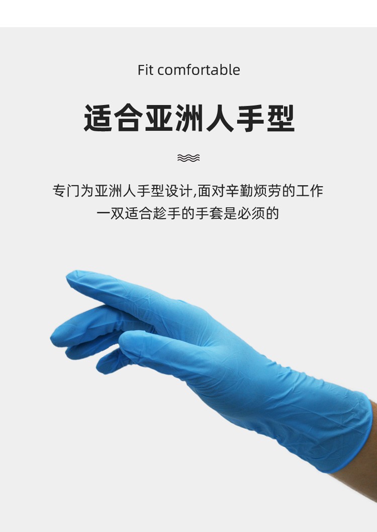 PIP 62-621PF藍色防滑耐磨一次性乳膠手套圖片5