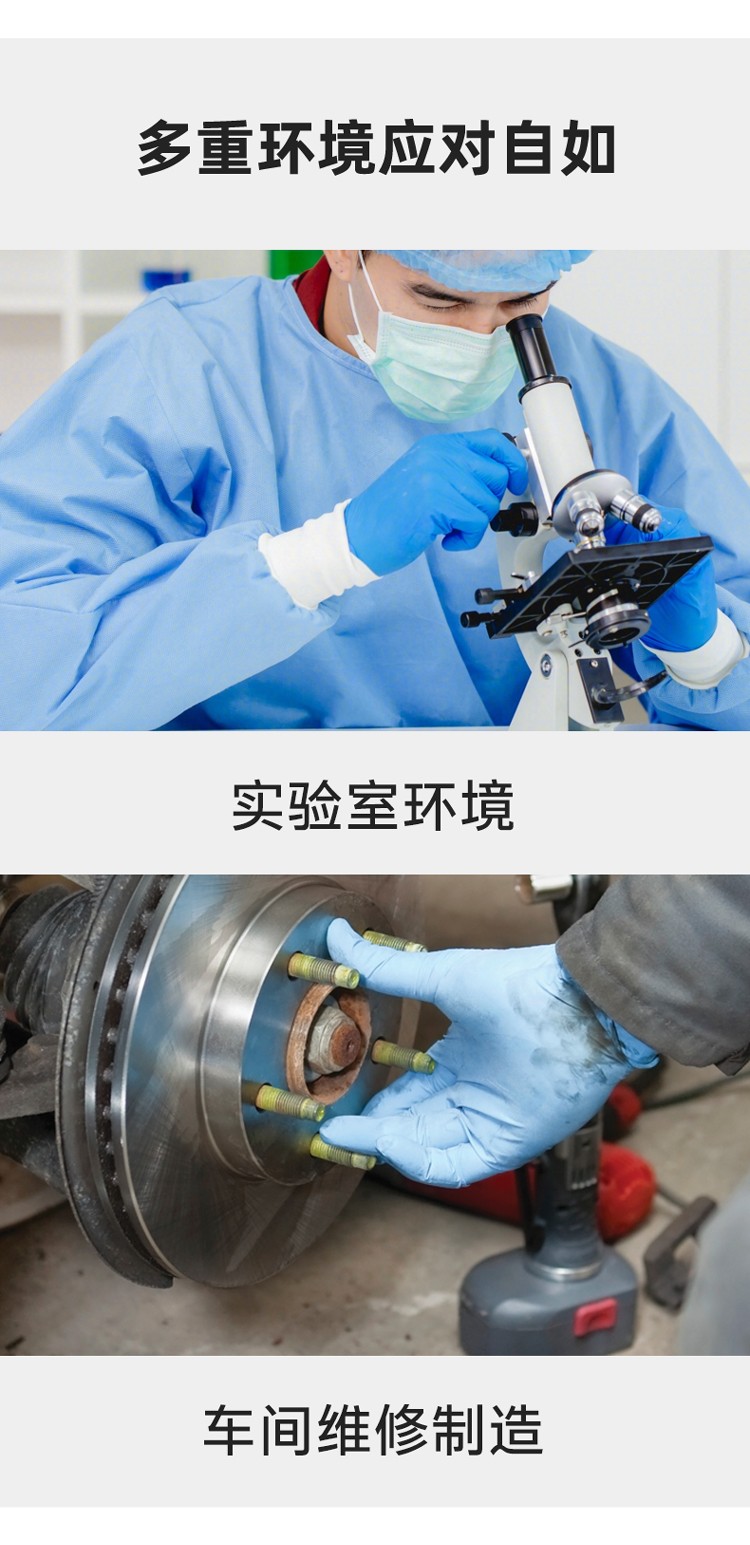 PIP 62-621PF藍色防滑耐磨一次性乳膠手套圖片7