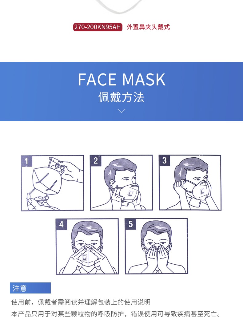 PIP 270-200KN95A折疊耳帶式KN95防塵口罩圖片13