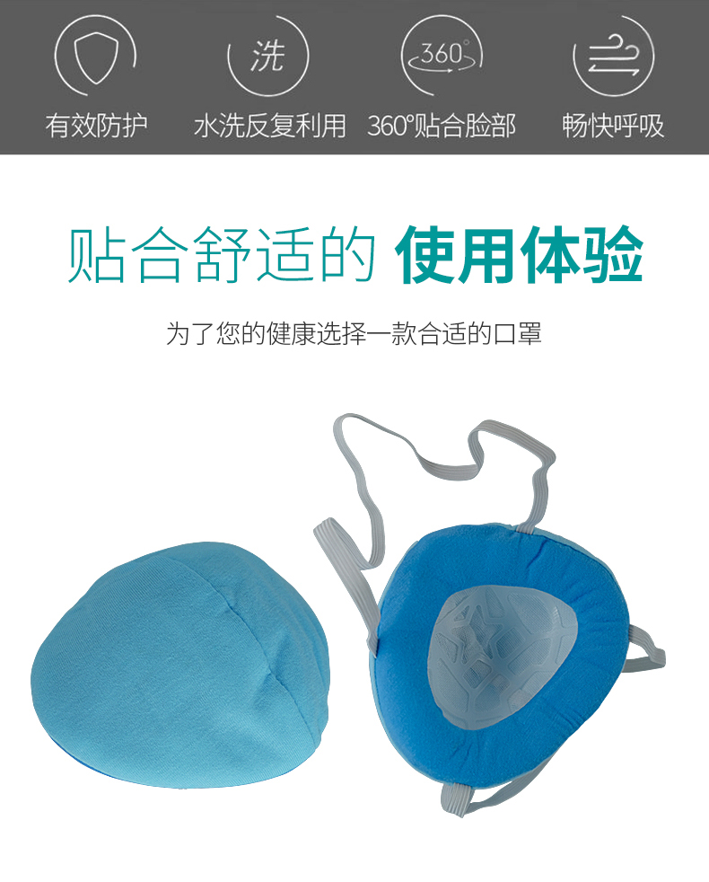 藍星SC-007頭戴式KN90全棉防塵口罩2