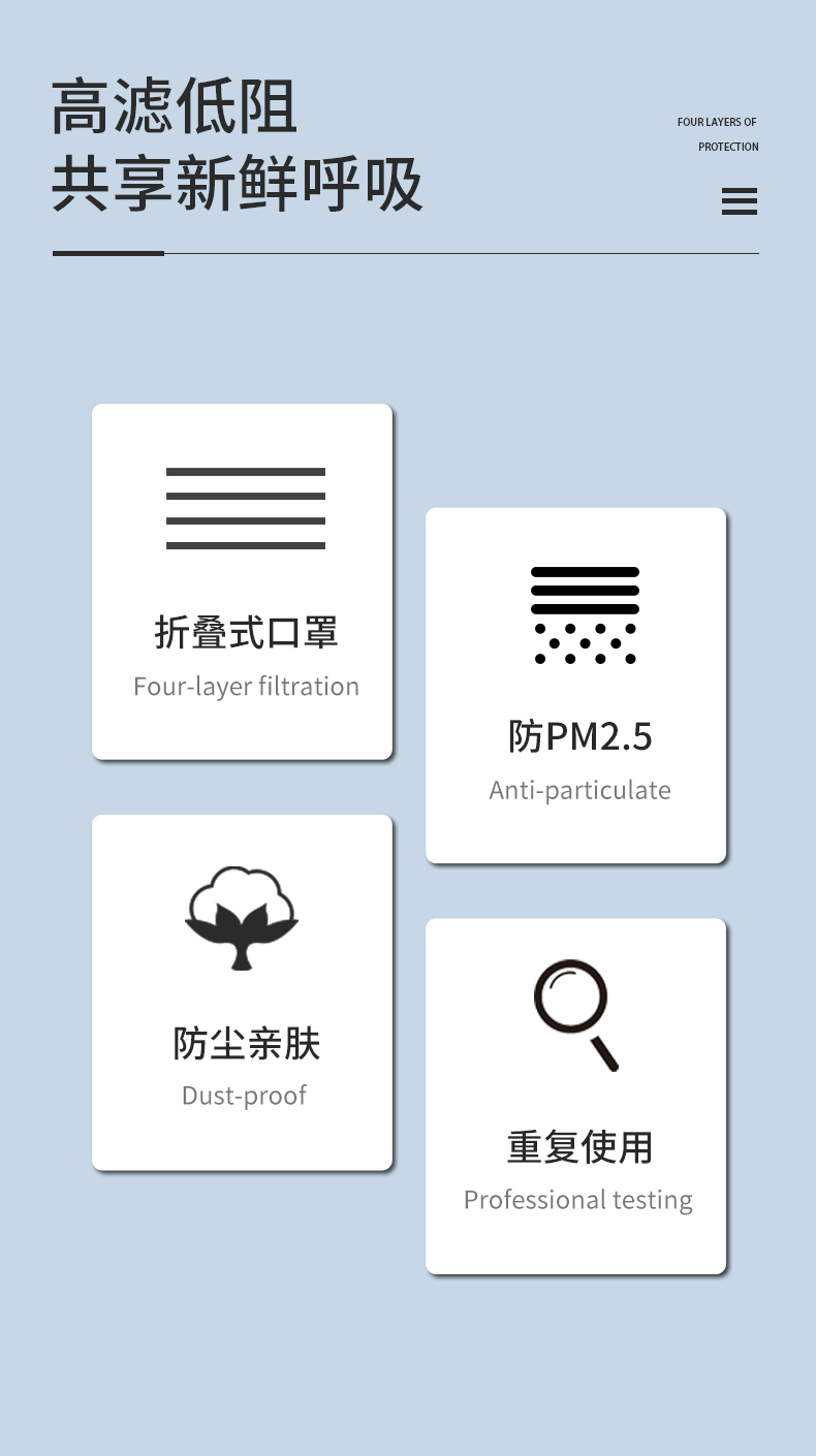 藍星棗紅耳戴式成人棉布口罩2