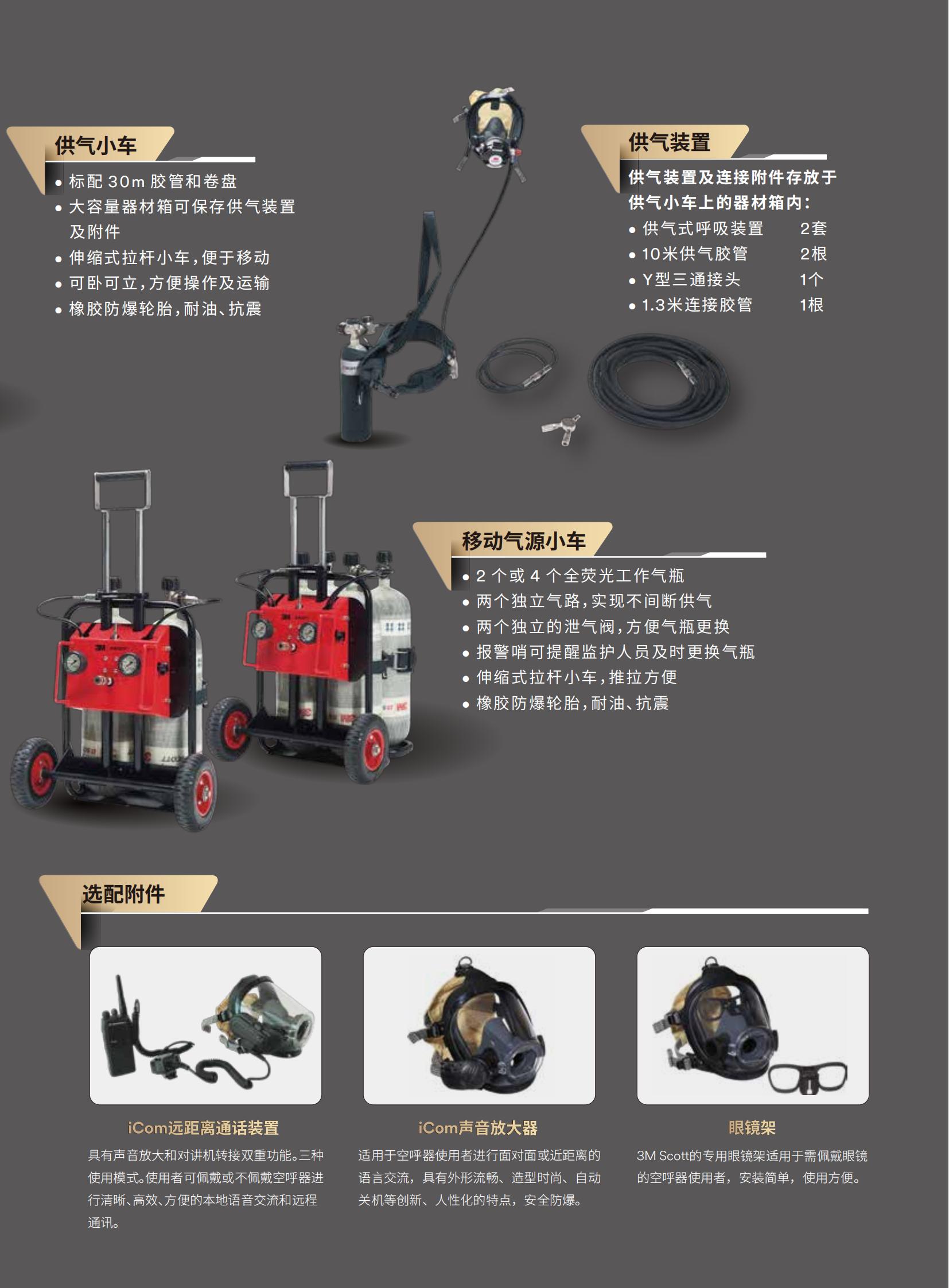 3M SCOTT CG-7/A44E移動氣源供氣小車長管呼吸器3