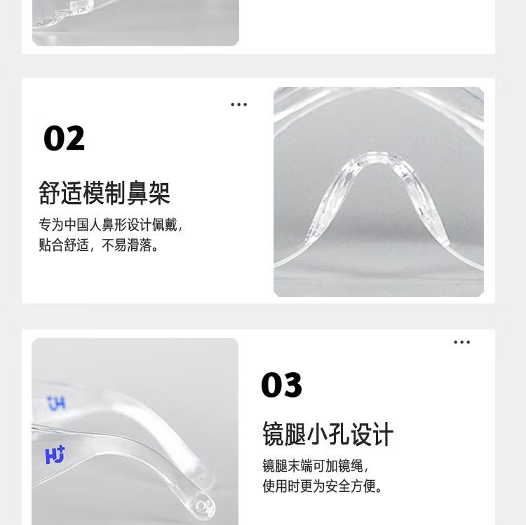 呼享HU116AF訪客用防沖擊防霧眼鏡5