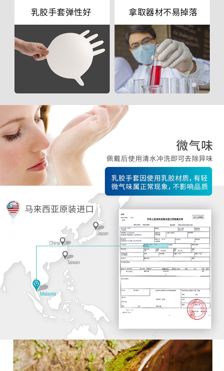 麥迪康1136D藍色無粉加強型一次性丁腈手套L圖片5