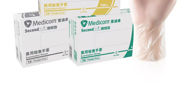 麥迪康1209B透明無(wú)粉一次性PVC手套S圖片7