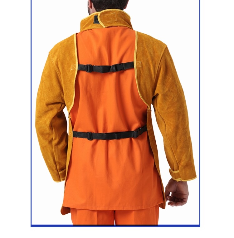 友盟AP-8000金黃色皮護(hù)胸帶領(lǐng)長袖圍裙圖片11