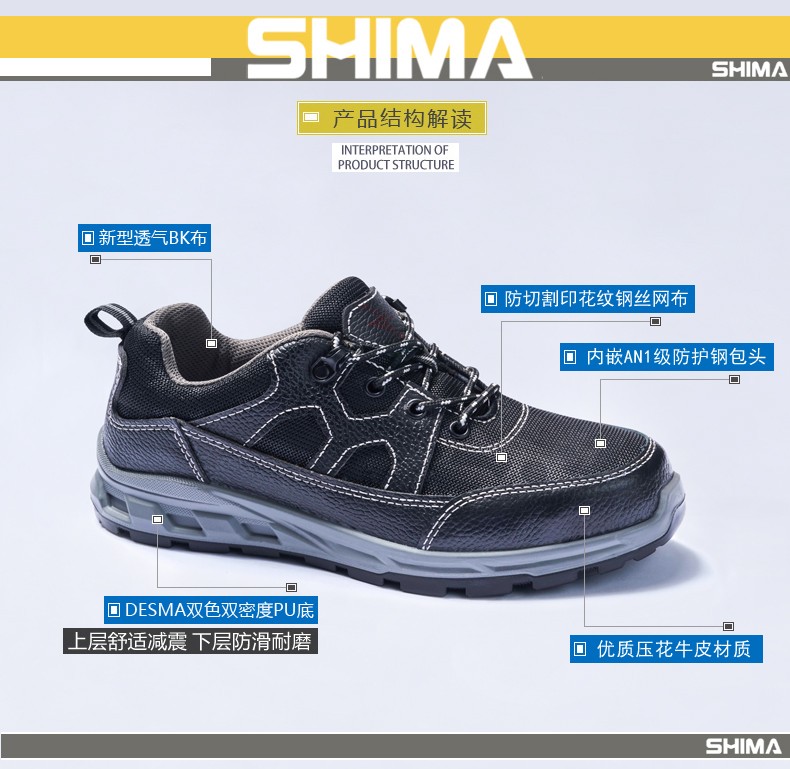 SHIMA?，擠16001透氣防砸防滑勞保鞋圖片2