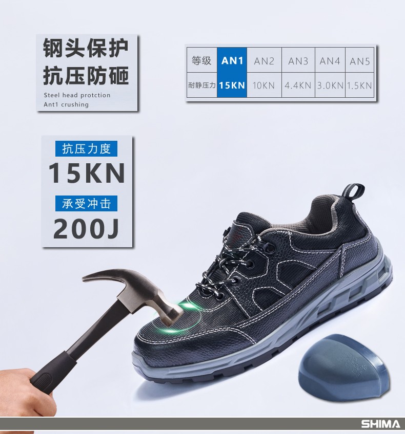 SHIMA?，擠16001透氣防砸防滑勞保鞋圖片3