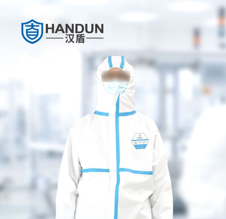 漢盾HD-BP616-1帶帽連體式膠條防護(hù)服1