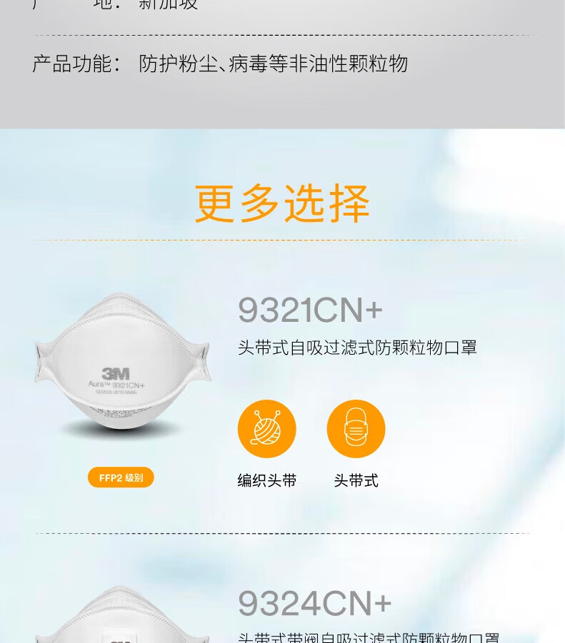 3M 9321CN+口罩KN95防塵口罩10