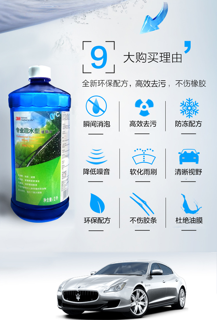 3M PN7018專業疏水型玻璃水0度3