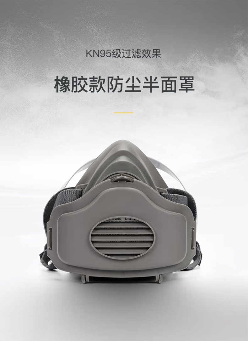 定和DH20122橡膠半面罩防毒面具-1