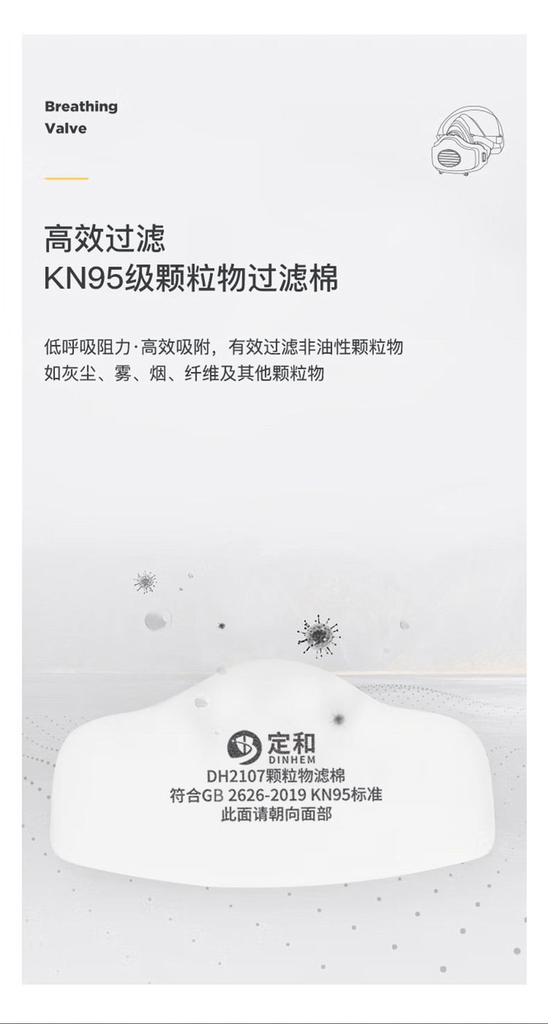定和DH2107顆粒物濾棉KN95過濾棉2