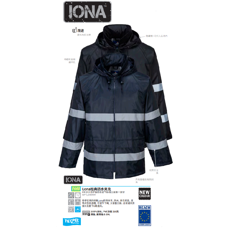 波偉斯特Portwest F440 Lona經(jīng)典防水夾克