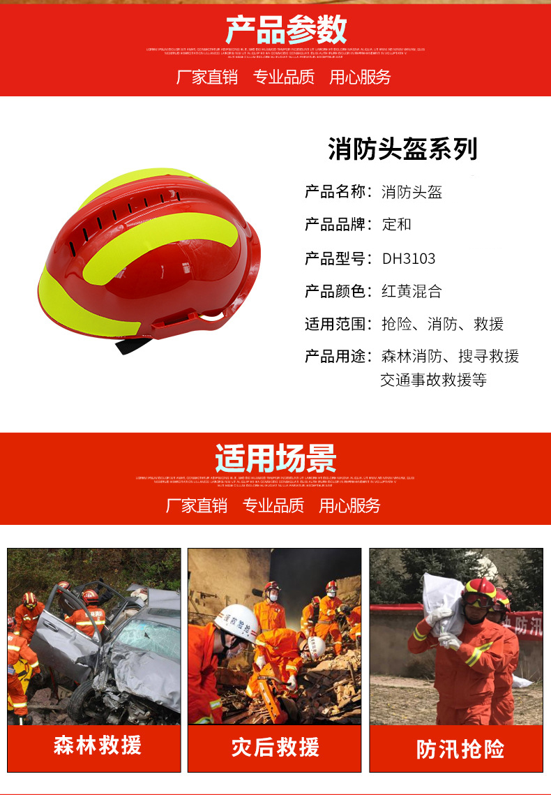 定和DH3103阻燃消防頭盔3C認證4