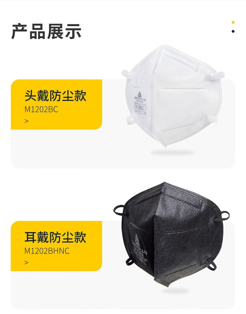 代爾塔104205 M1202BHNC折疊耳戴式FFP2級防塵口罩8