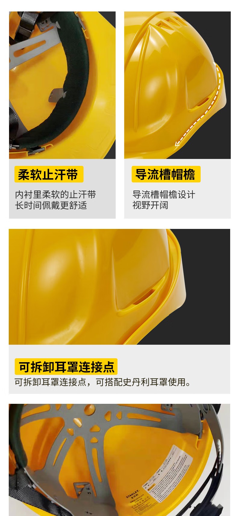 STANLEY史丹利ST1130抗沖擊M型透氣ABS安全帽6