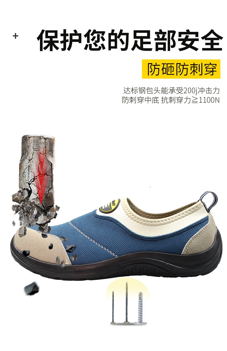 STANLEY史丹利ST6160藍色透氣網布防砸防刺穿安全鞋4