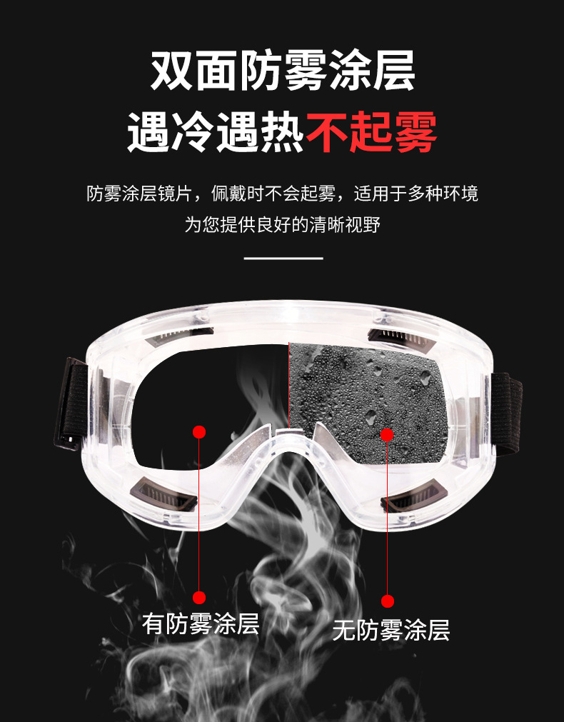 定和DH4021運動款抗沖擊防霧多功能安全防護護目鏡5