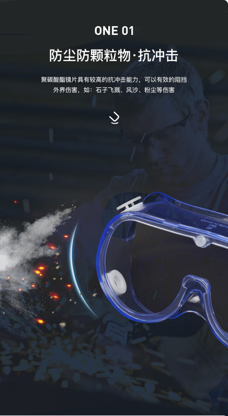 定和DH4022抗沖擊防霧多功能安全防護(hù)護(hù)目鏡3