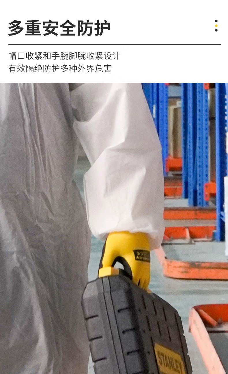 STANLEY史丹利ST3320限次使用工業款連體防護服4
