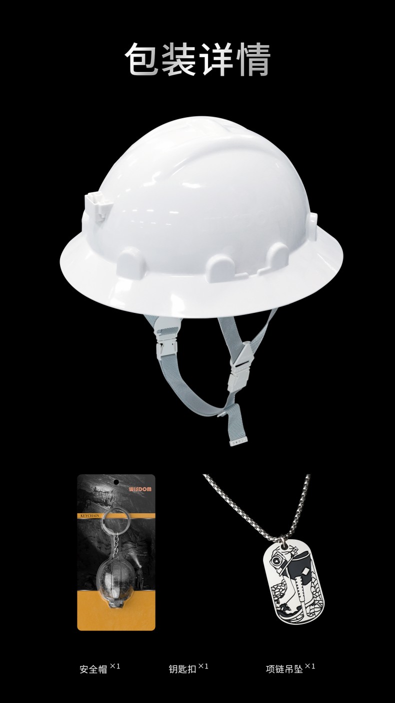 WISDOM威斯頓CKH118前卡槽款寬邊HDPE安全帽10