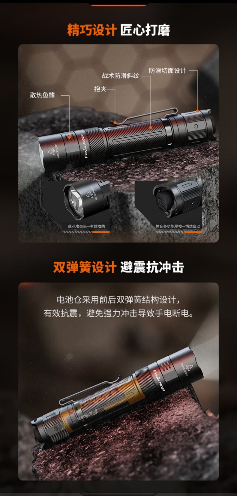 FENIX菲尼克斯PD32R PD系列高亮可充電戰術小直筒手電10.jpg