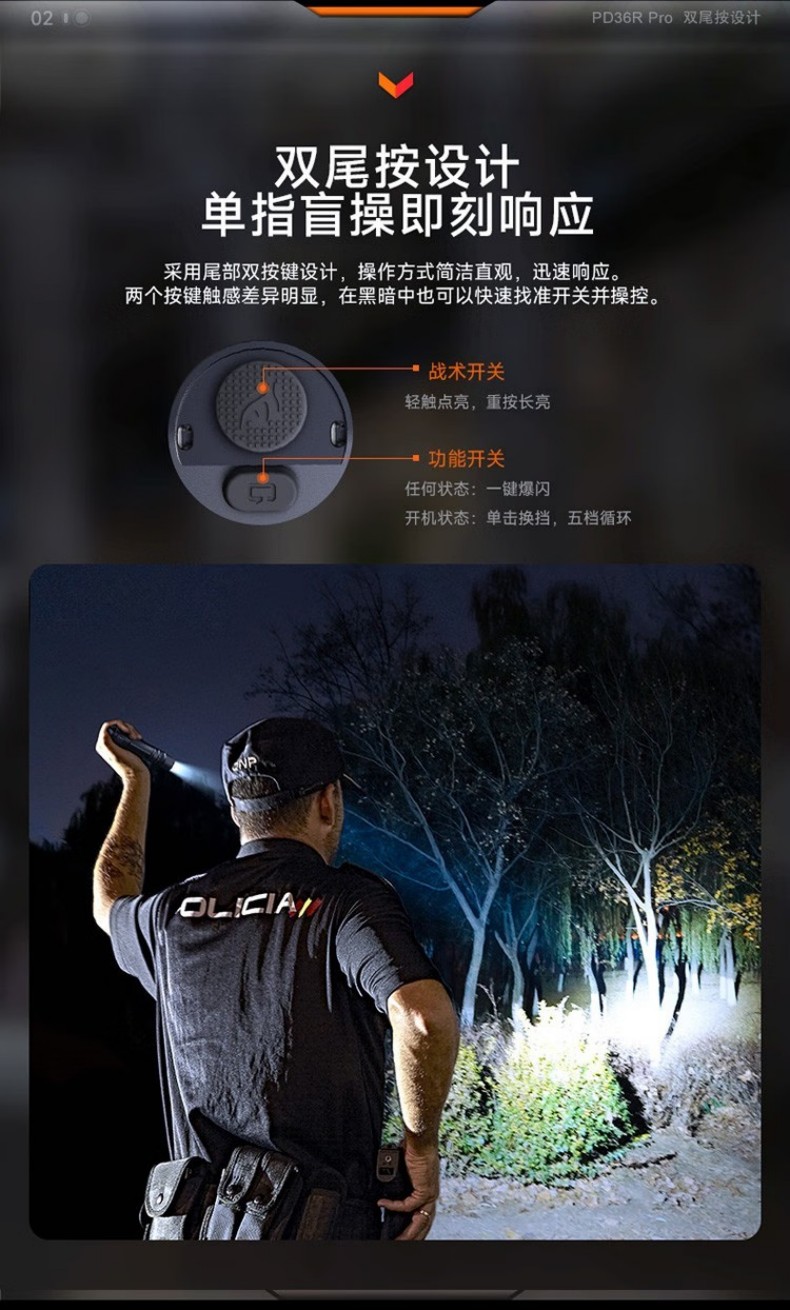 FENIX菲尼克斯PD36R Pro PD系列高性能充電戰術小直筒手電3.jpg